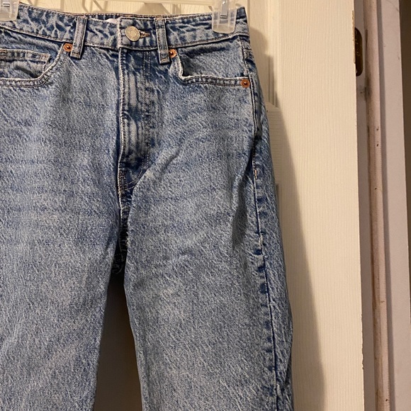 Zara Dark Wash High Rise Straight Leg Jean - Picture 7 of 7